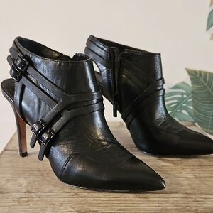 Black Leather Ankle Boots 8.5
